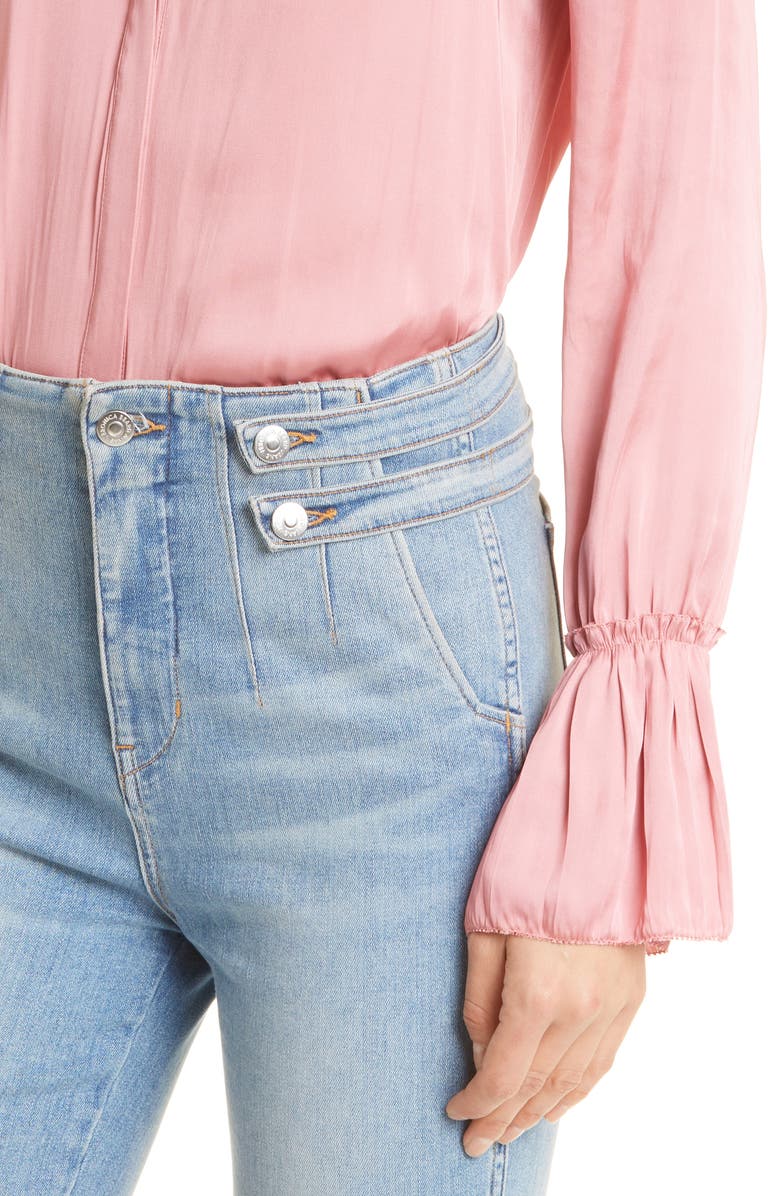 PAIGE Abriana Satin Blouse, Alternate, color, Lipstick Pink