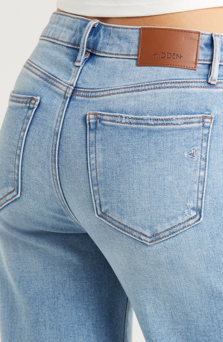 HIDDEN JEANS High Waist Raw Hem Ankle Straight Leg Jeans, Alternate, color, 