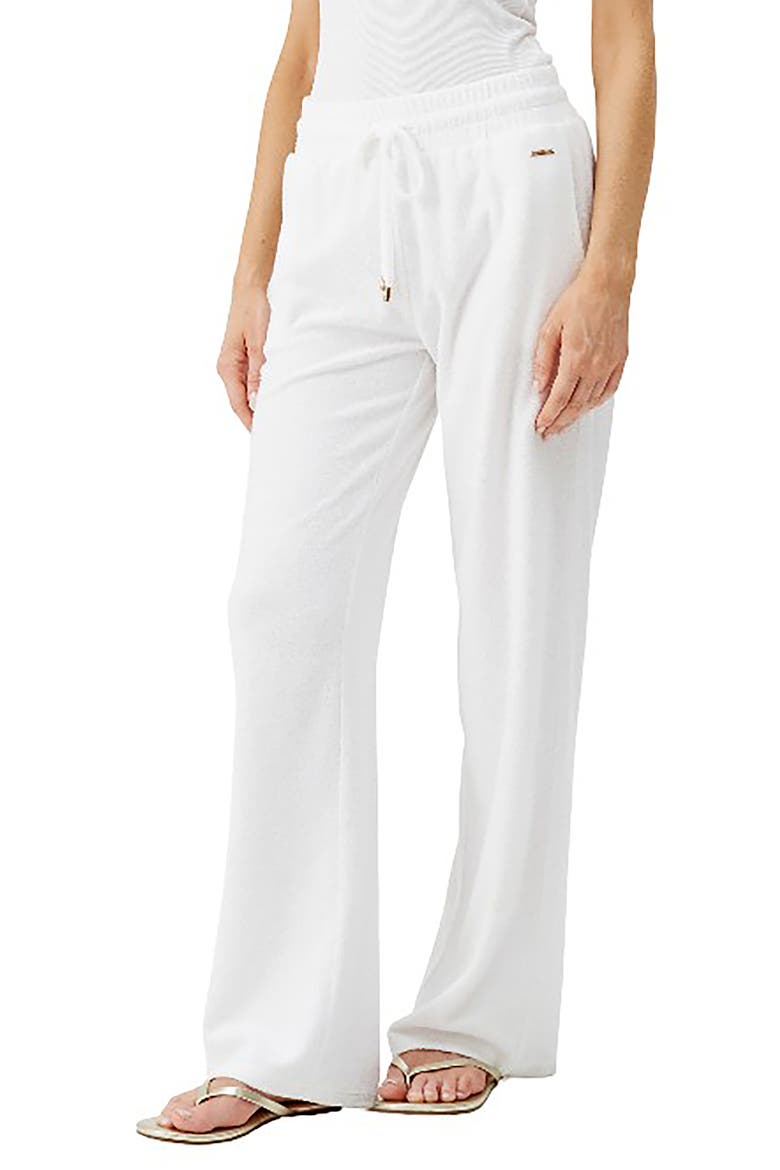 Betty Cotton Blend Terry Cover-Up Pants, Main, color, WHITE