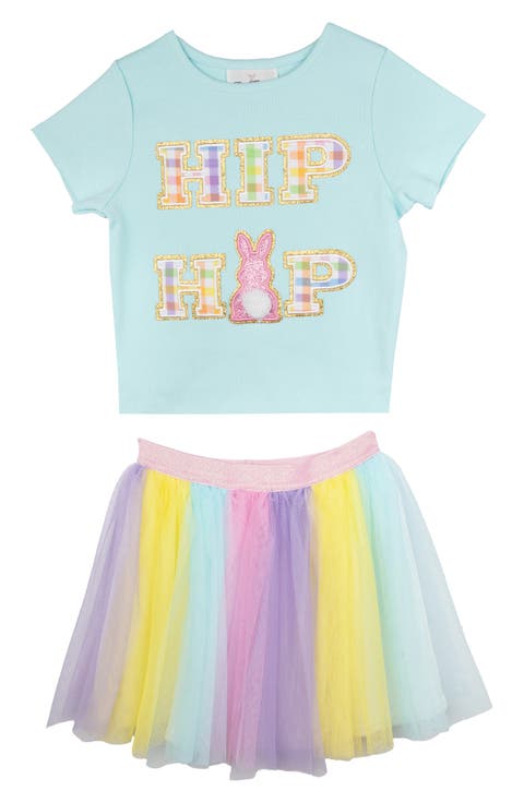 Kids' Hip Hop Bunny T-Shirt & Skirt Set (Little Kid)