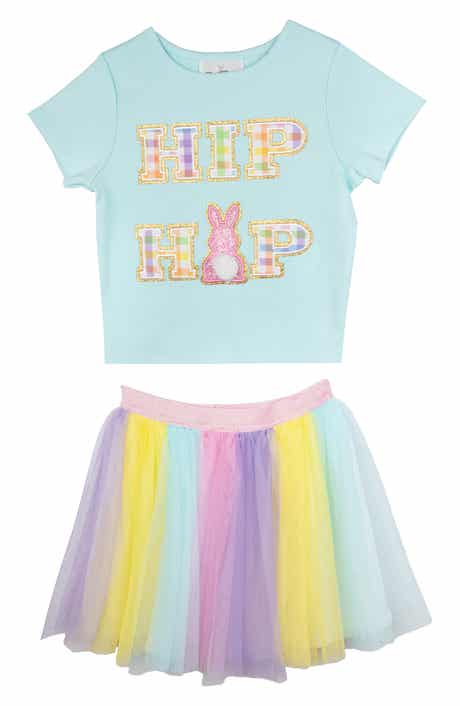 Rare Editions Kids' Hip Hop Bunny T-Shirt & Skirt Set