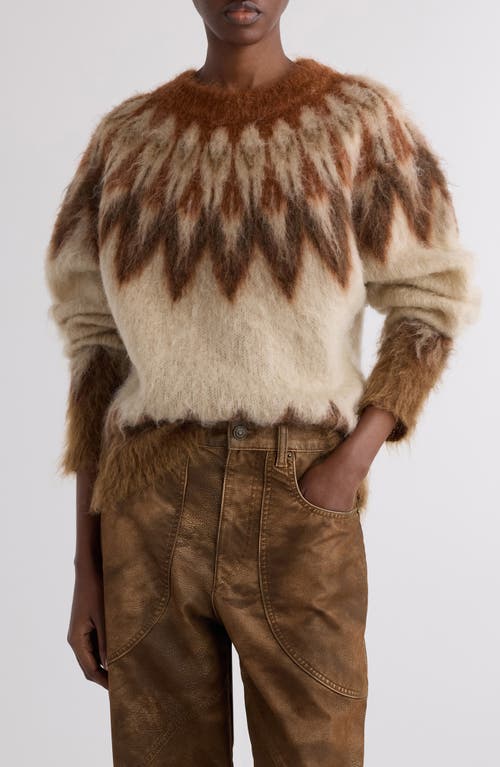Isabel Marant Étoile Natania Wool & Mohair Blend Fair Isle Sweater In Brown