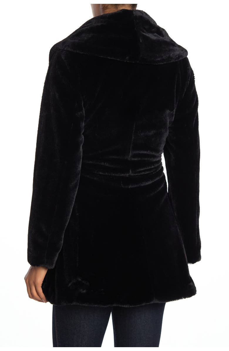 Trina Turk Peggy Front Wrap Faux Fur Coat, Alternate, color, 