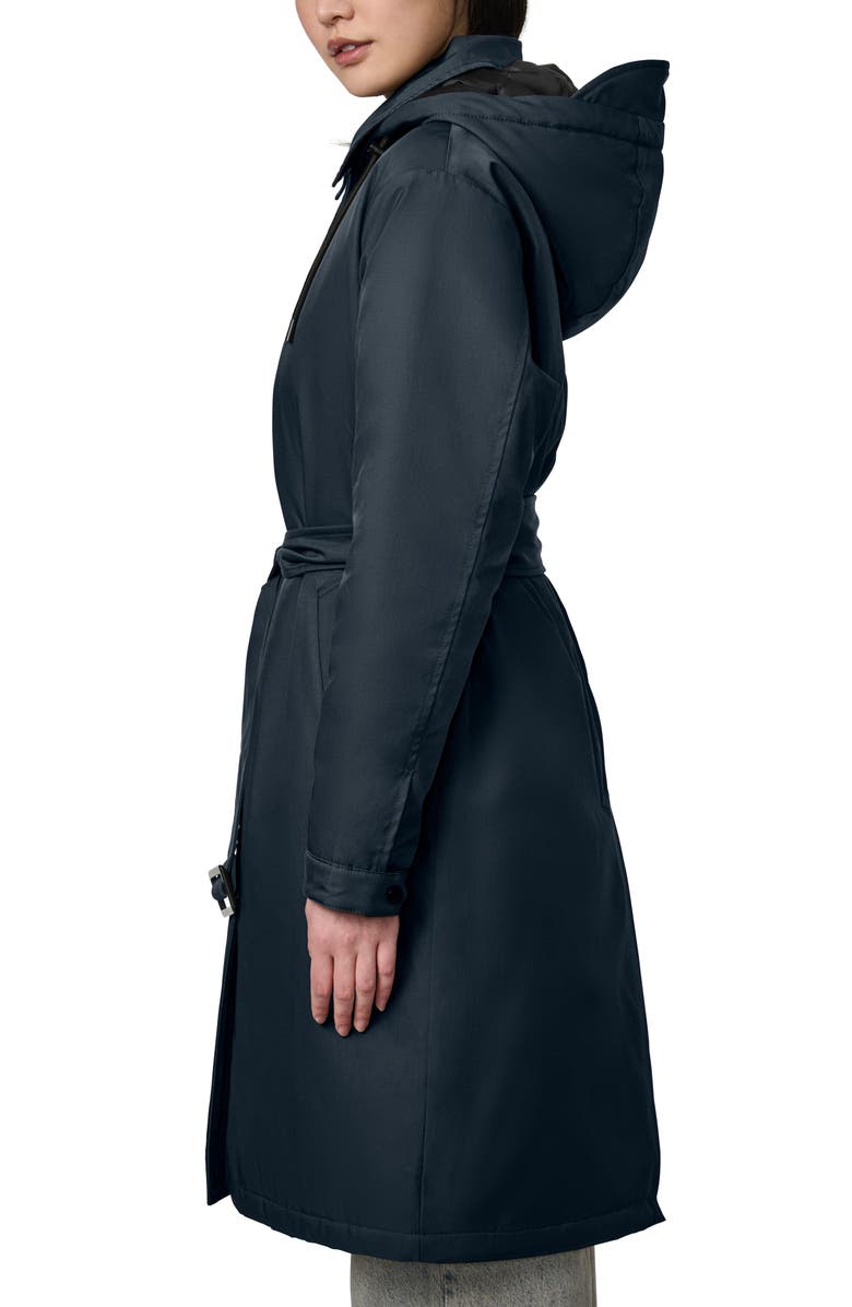 Bernardo Hooded Raincoat, Alternate, color, Navy