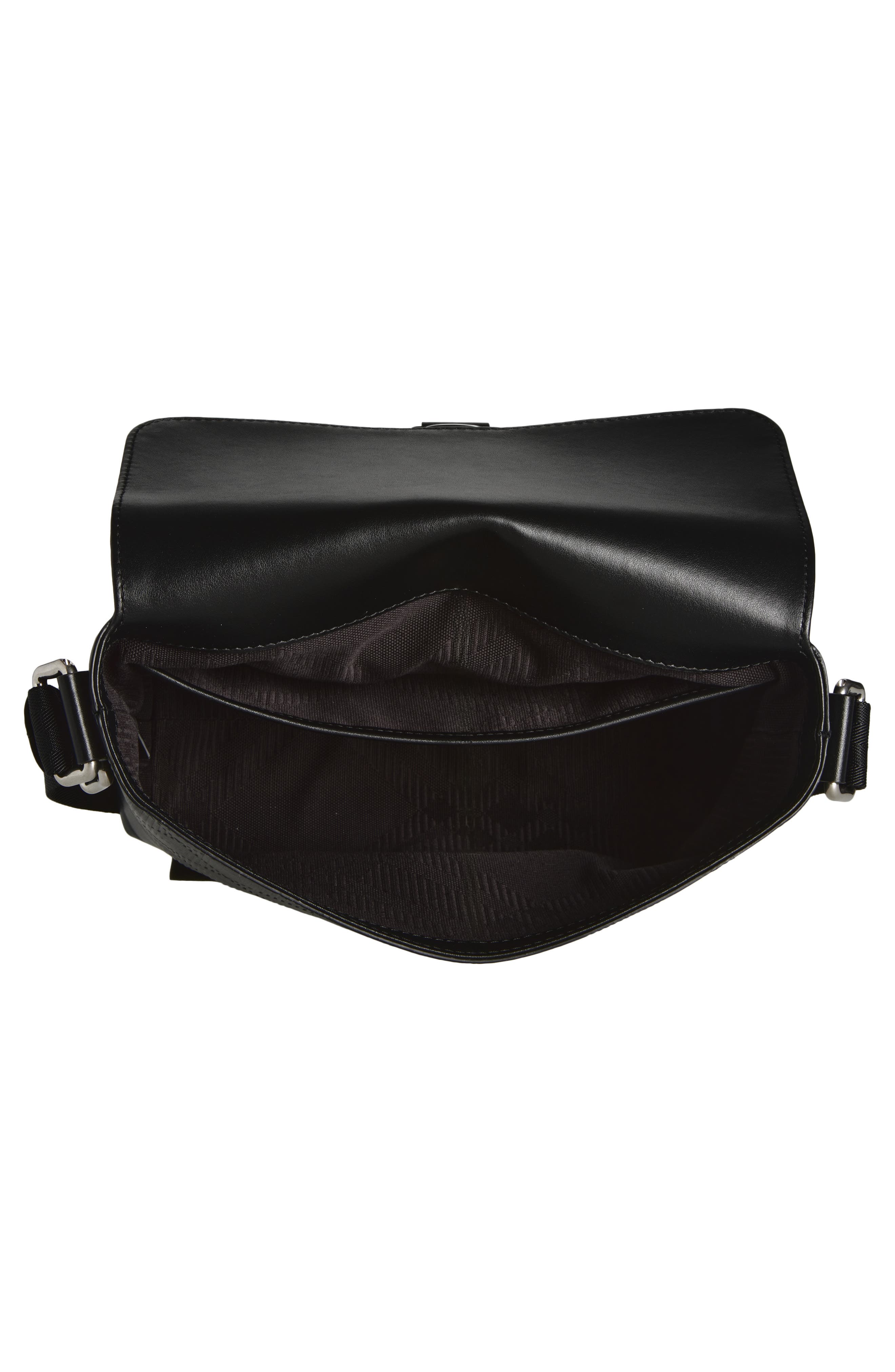 Burberry Small Buckle Messenger Bag, Alternate, color, Black