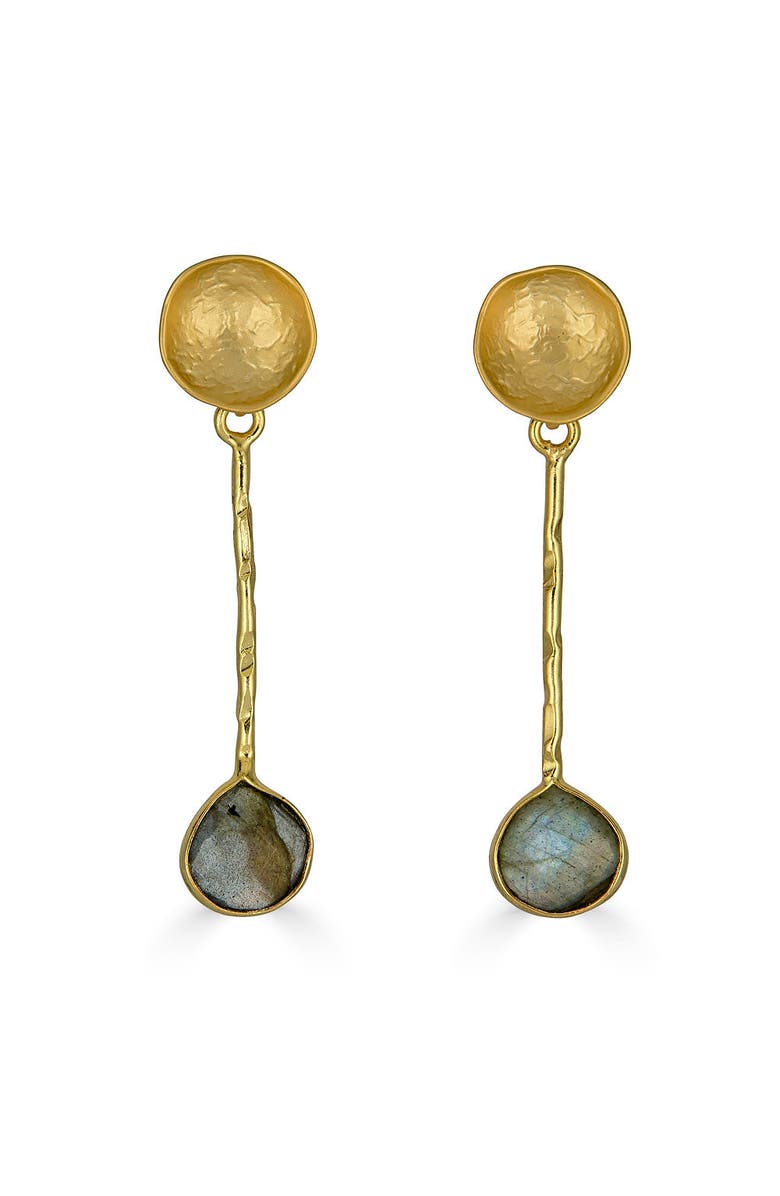 Loni Paul Jewelry Labradorite Bar Earrings, Main, color, Gold