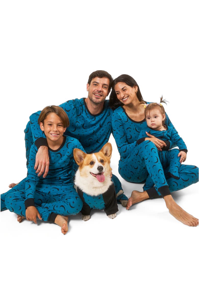 Leveret Footed Cotton Matching Family Pajamas, Whimsy & Fantasy Prints, Alternate, color, Moon