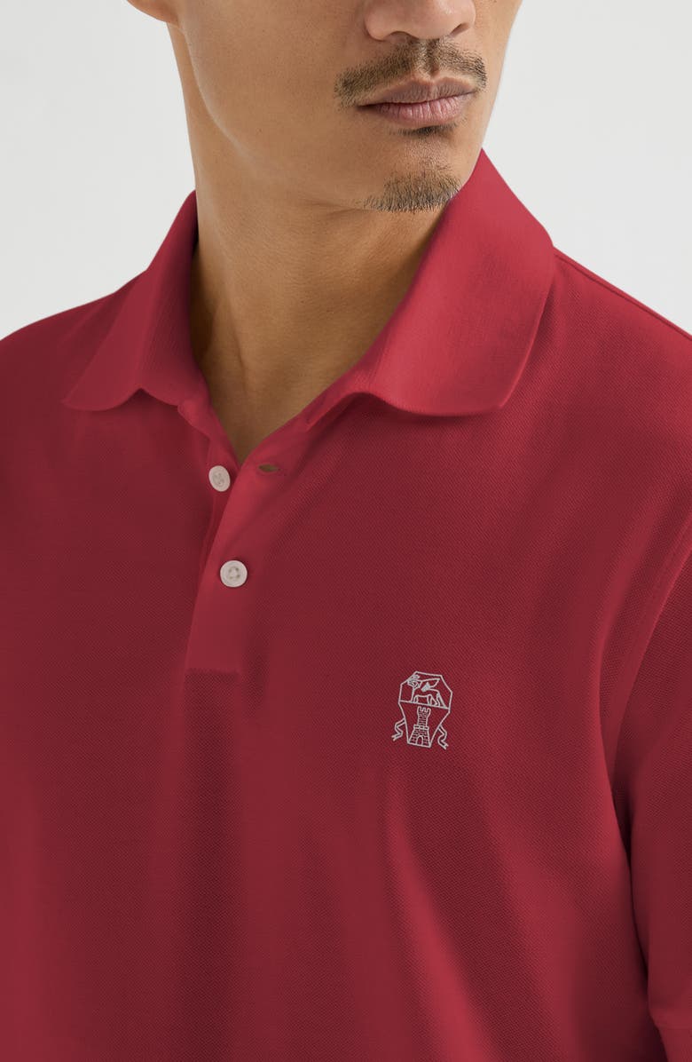 Brunello Cucinelli Piqué polo shirt, Alternate, color, Cherry