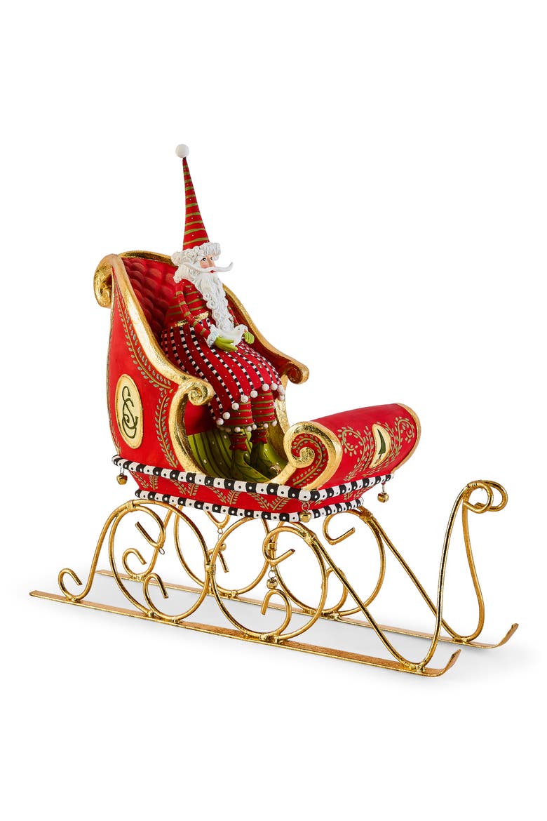 Patience Brewster Dash Away Santa and Sleigh Figures, Alternate, color, RED