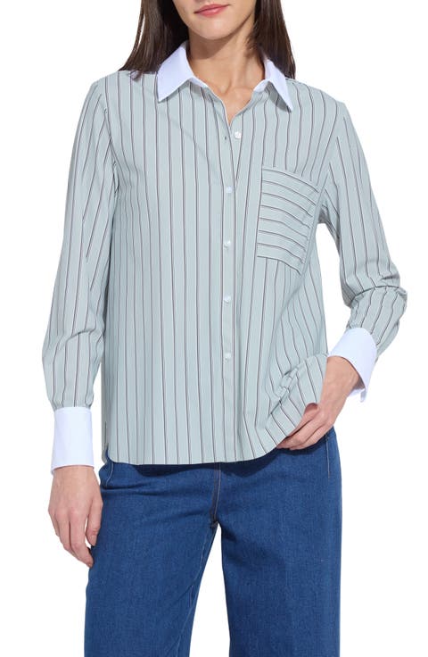 Stripe Button-Up Shirt