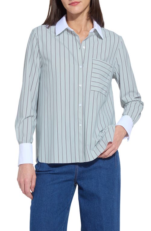 Lyssé Lysse Stripe Button-up Shirt In Blue