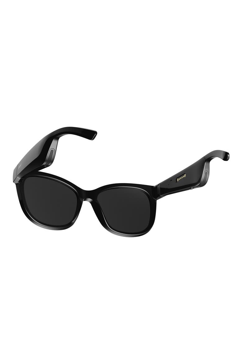 Frames Soprano 55mm Polarized Cat Eye Audio Sunglasses, Alternate, color, BLACK