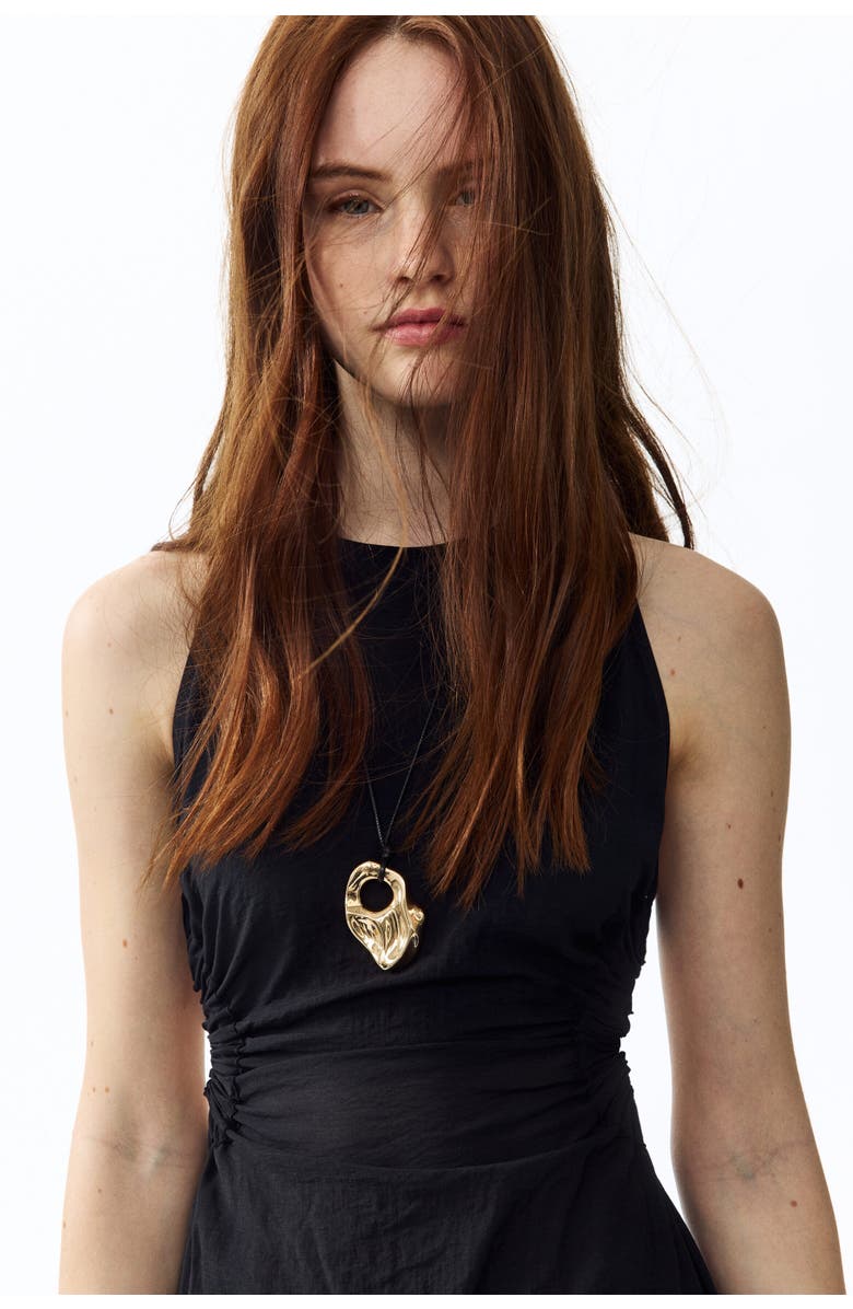 H&M Open-back Maxi Dress, Alternate, color, Black