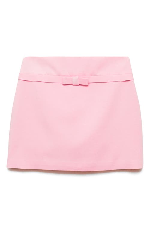 Mango Decorative Bow Miniskirt In Pastel Pink