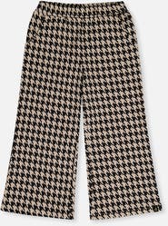 Deux par Deux Houndstooth Jacquard Elastic Waist Flare Pants