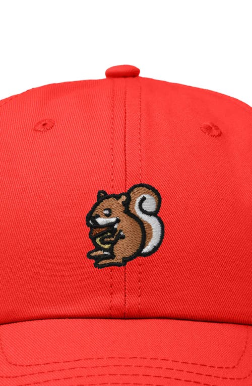 Dalix Squirrel Embroidered Outdoor Cap In Red
