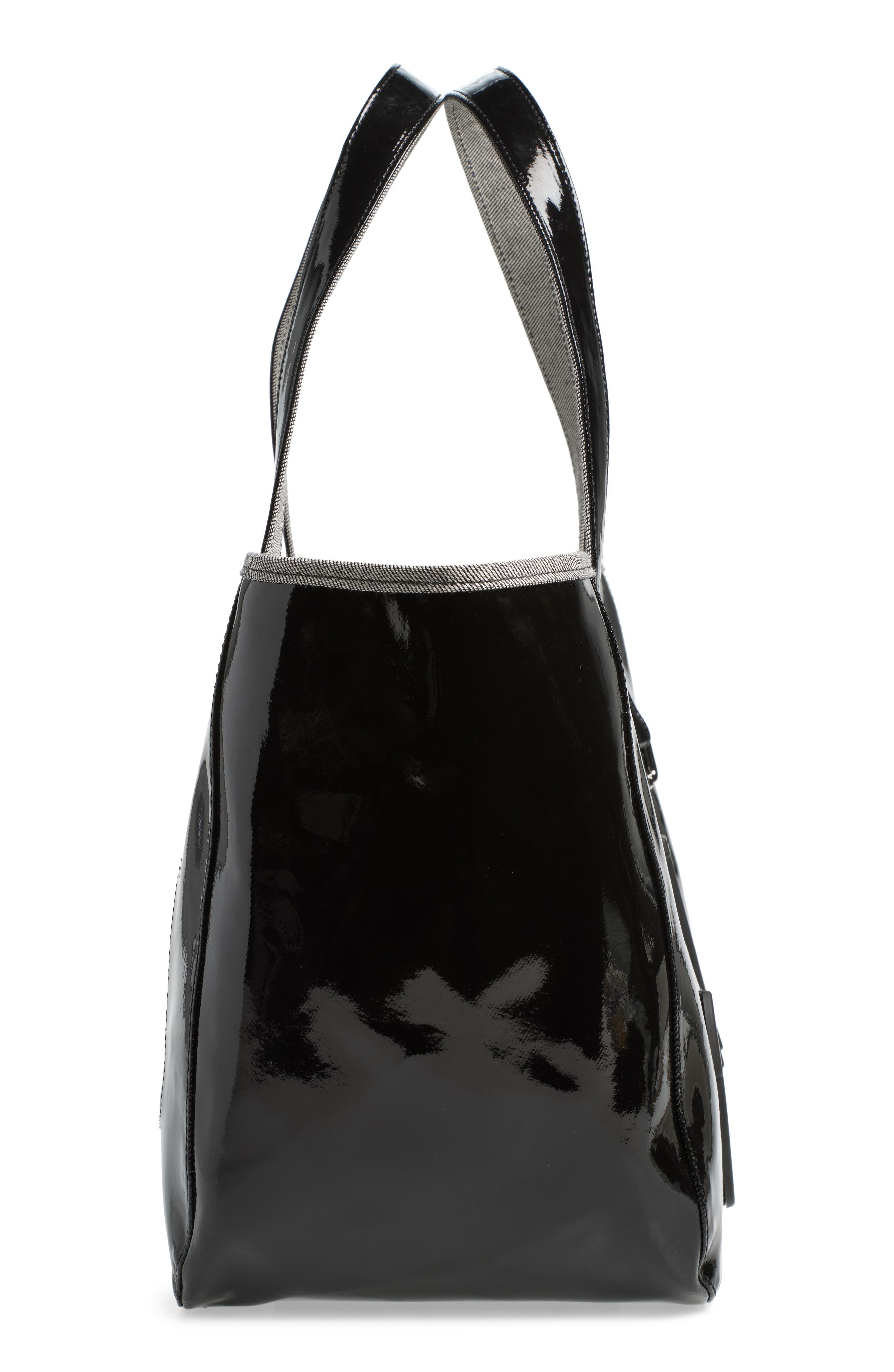 JW Anderson Belt Anchor Logo Coated Denim Tote, Alternate, color, 