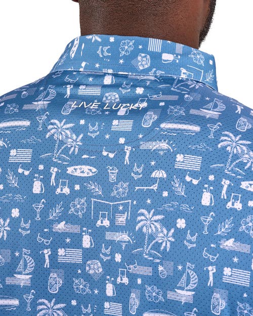 Black Clover Vacation Nation Polo In Blue