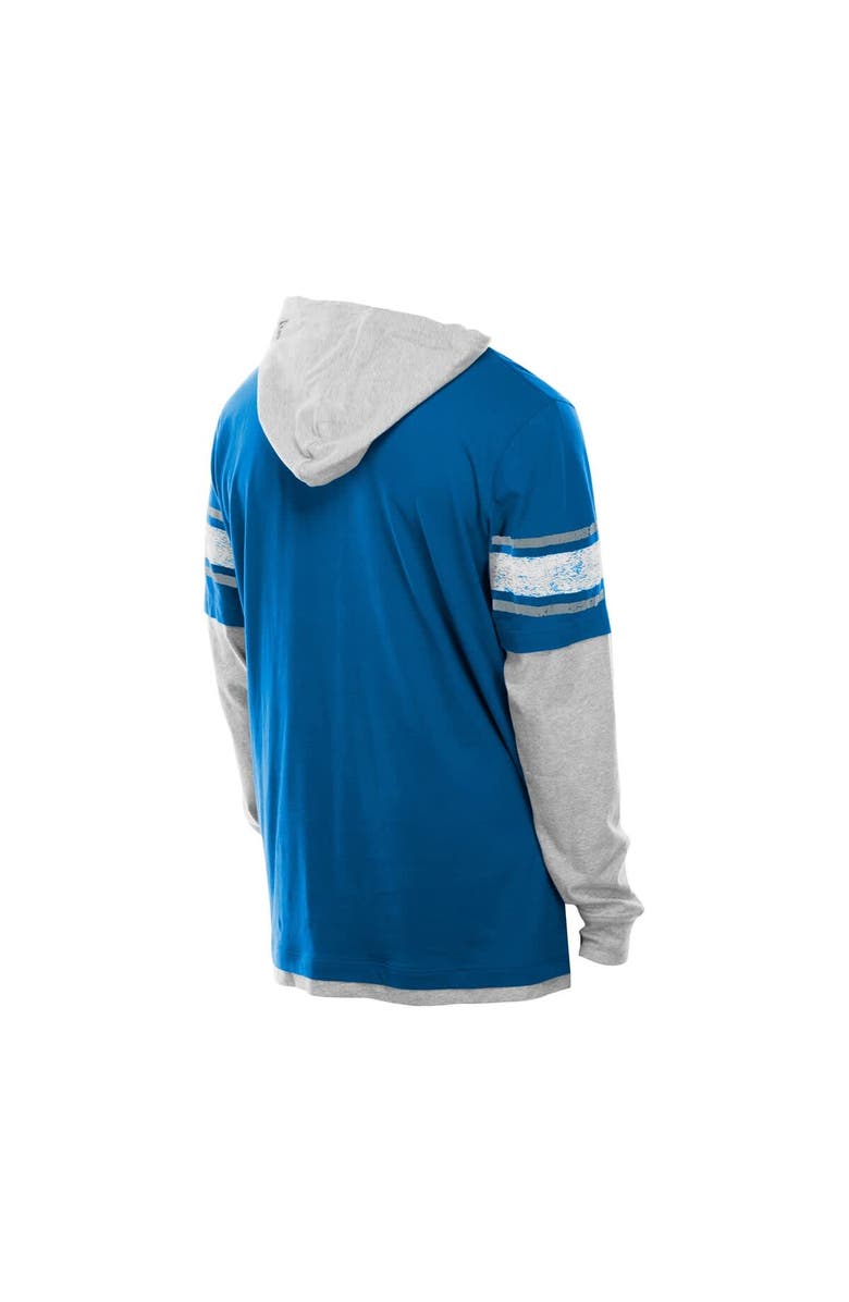 New Era Men's New Era Blue Detroit Lions Twofer Layered Long Sleeve Hoodie T-Shirt, Alternate, color, Blue