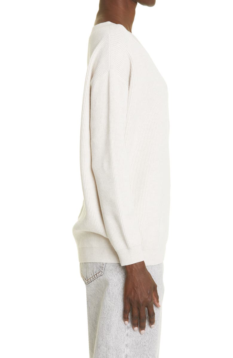 Brunello Cucinelli Pocket V-Neck Rib Sweater, Alternate, color,