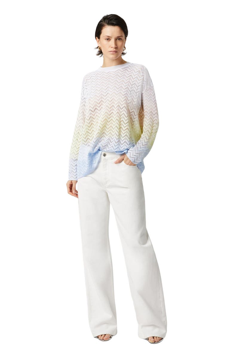 Missoni Oversized Crewneck Sweater In Gradient Chevron Viscose, Main, color, Multicoloured 2