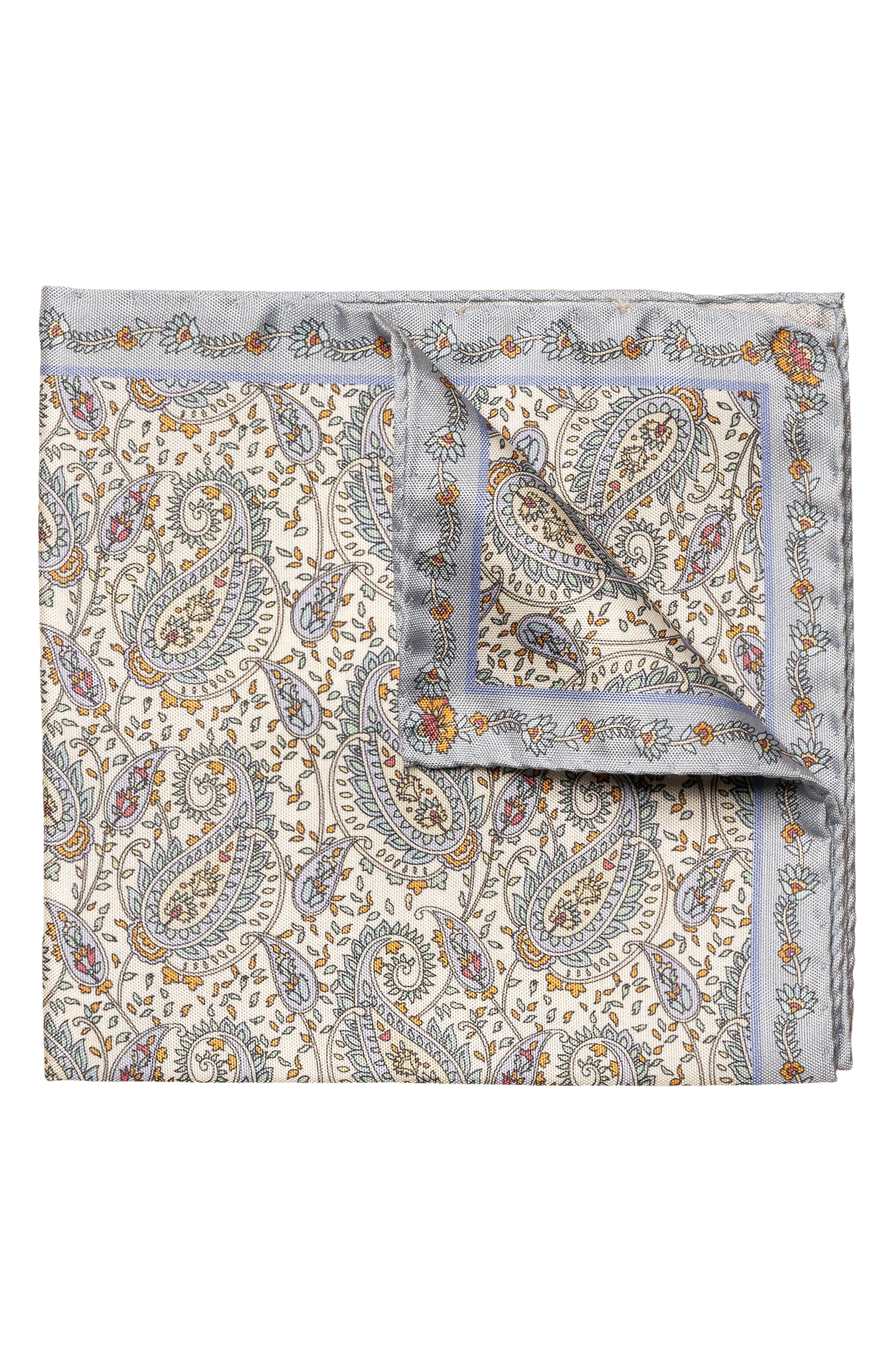 Eton Paisley Silk Pocket Square