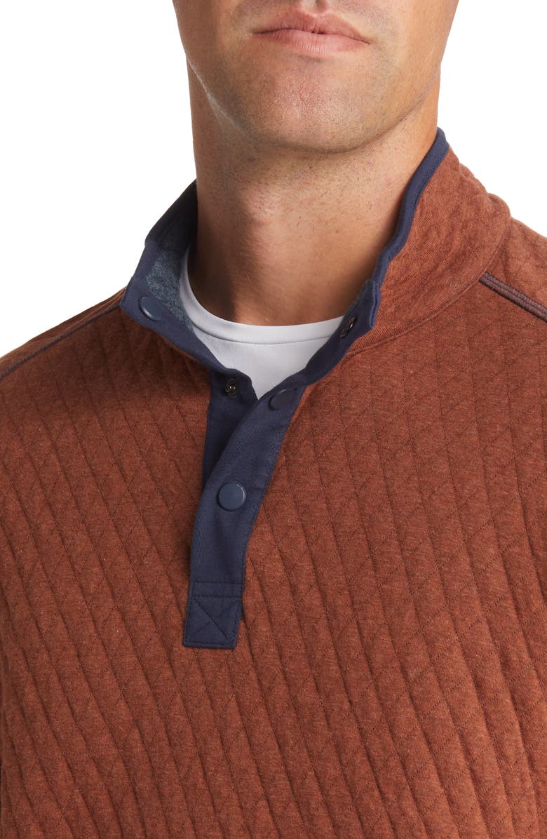 Johnston & Murphy Men's Reversible Quilted Quarter Snap Pullover, Alternate, color, 