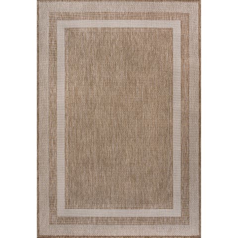 Dover Classic 3-Stripe Border Indoor/Outdoor Area Rug