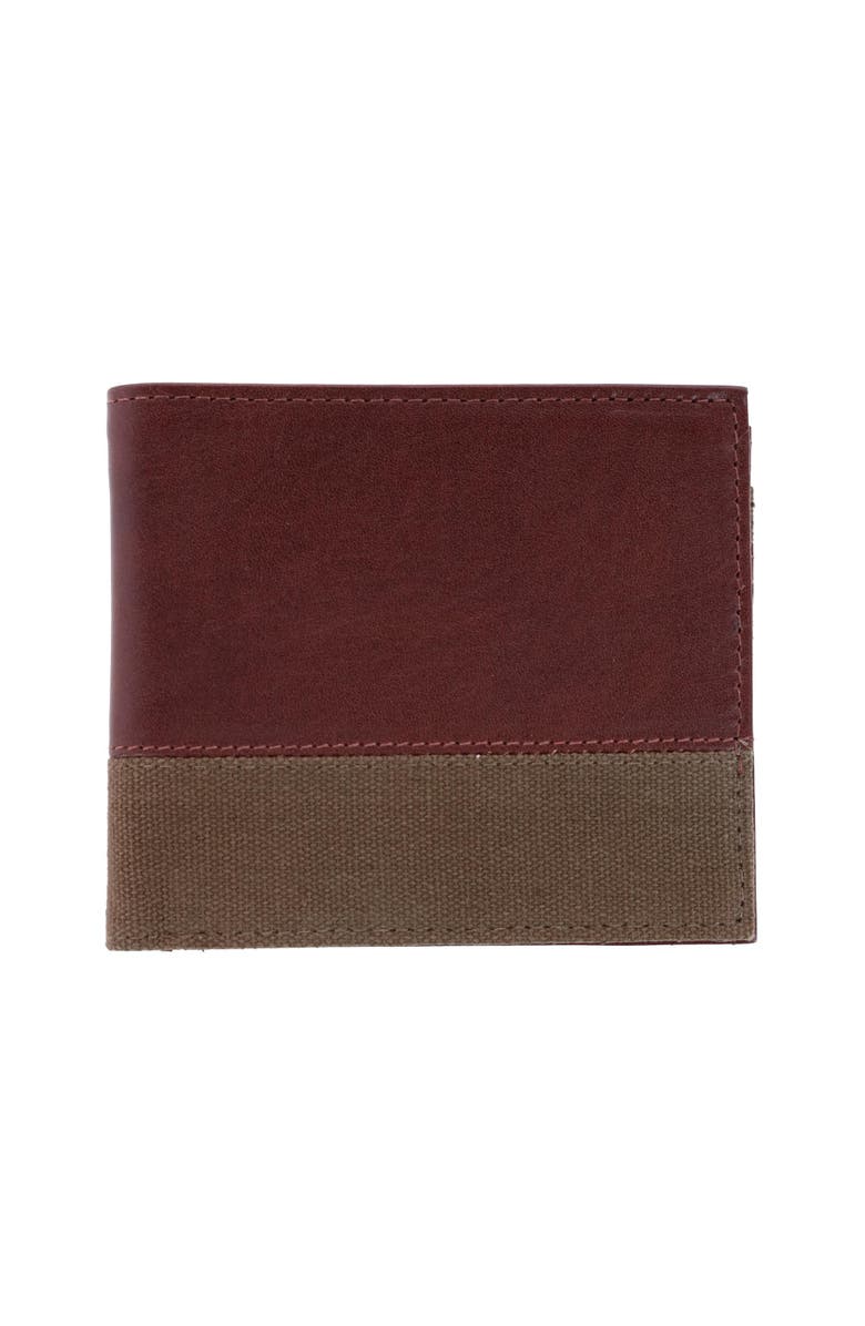 Trafalgar Charing Cross RFID Leather & Canvas Bi-Fold Wallet, Main, color, 