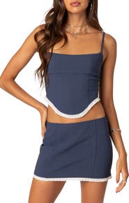 EDIKTED Thora Lace-Up Back Corset Top