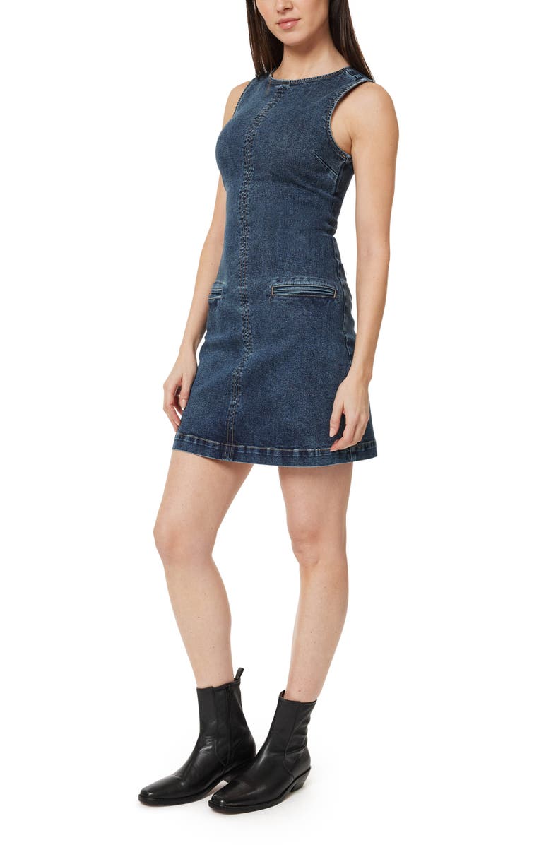 Habitual Sleeveless Denim Minidress, Alternate, color, Rinse