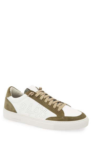 P448 Soho Sneaker In White/dark Green