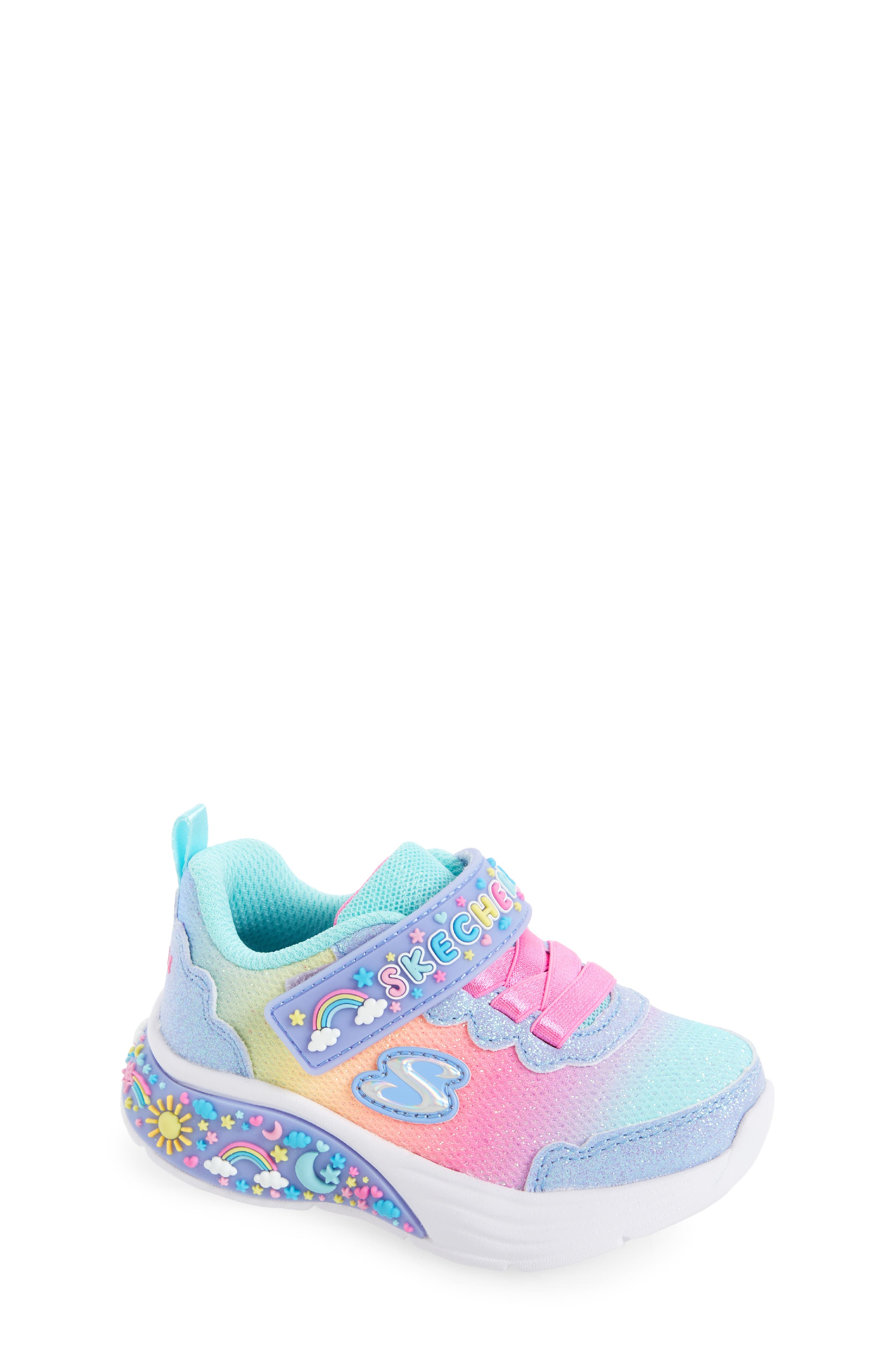 SKECHERS Kids' My Dreamers Light Up Sneaker, Main, color, Light Blue/ Multi