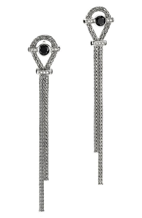 Icon Drop Earring, Sterling Silver, Black Sapphire, Diamond (Nordstrom Exclusive)