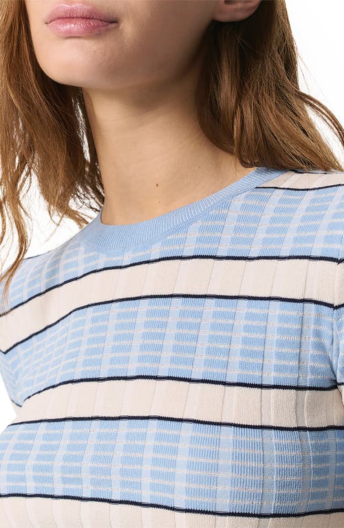 Rag & Bone Eloise Stripe Short-sleeve Tee In Light Blue Multi