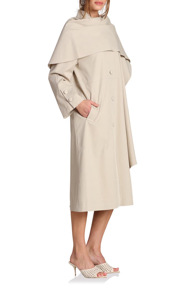 Avec Les Filles Trench Coat with Removable Scarf, Alternate, color, Taupe
