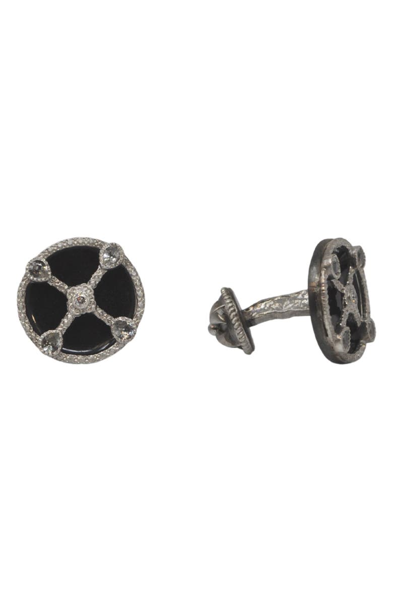 Armenta Romero Sapphire & Diamond Cuff Links, Main, color, Black