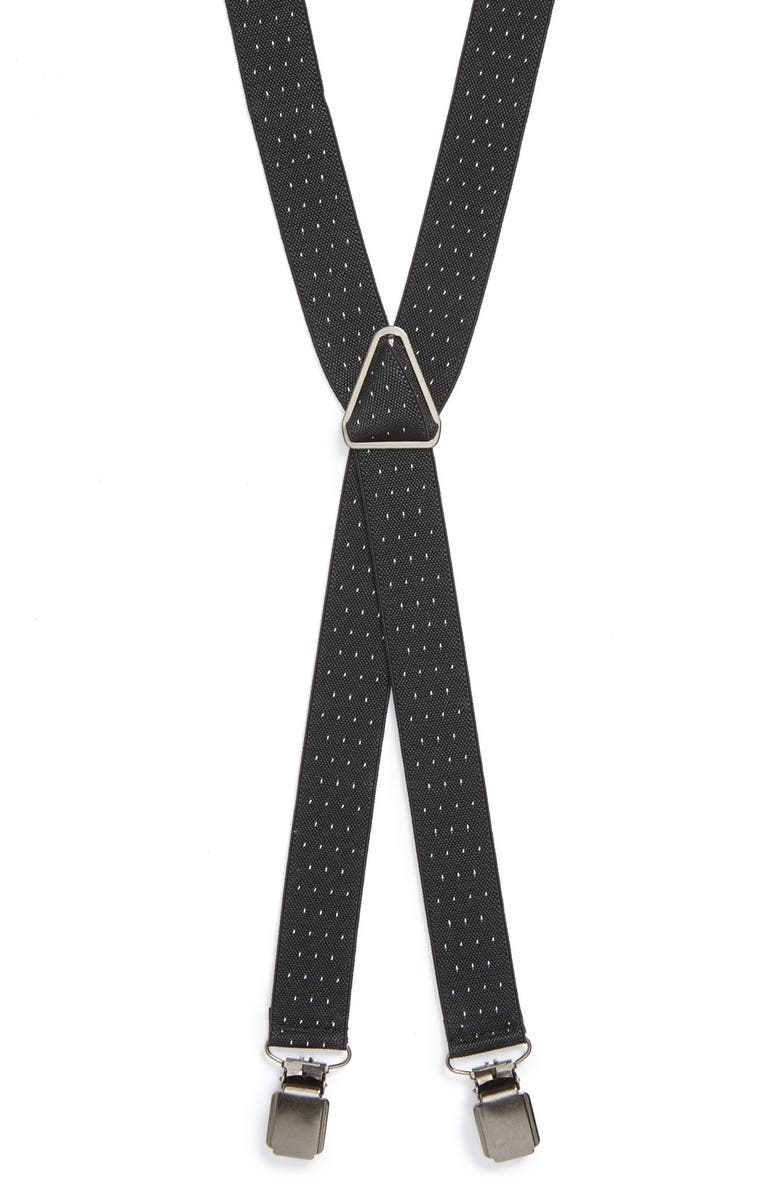Topman Dash Pattern Skinny Suspenders, Main, color, 