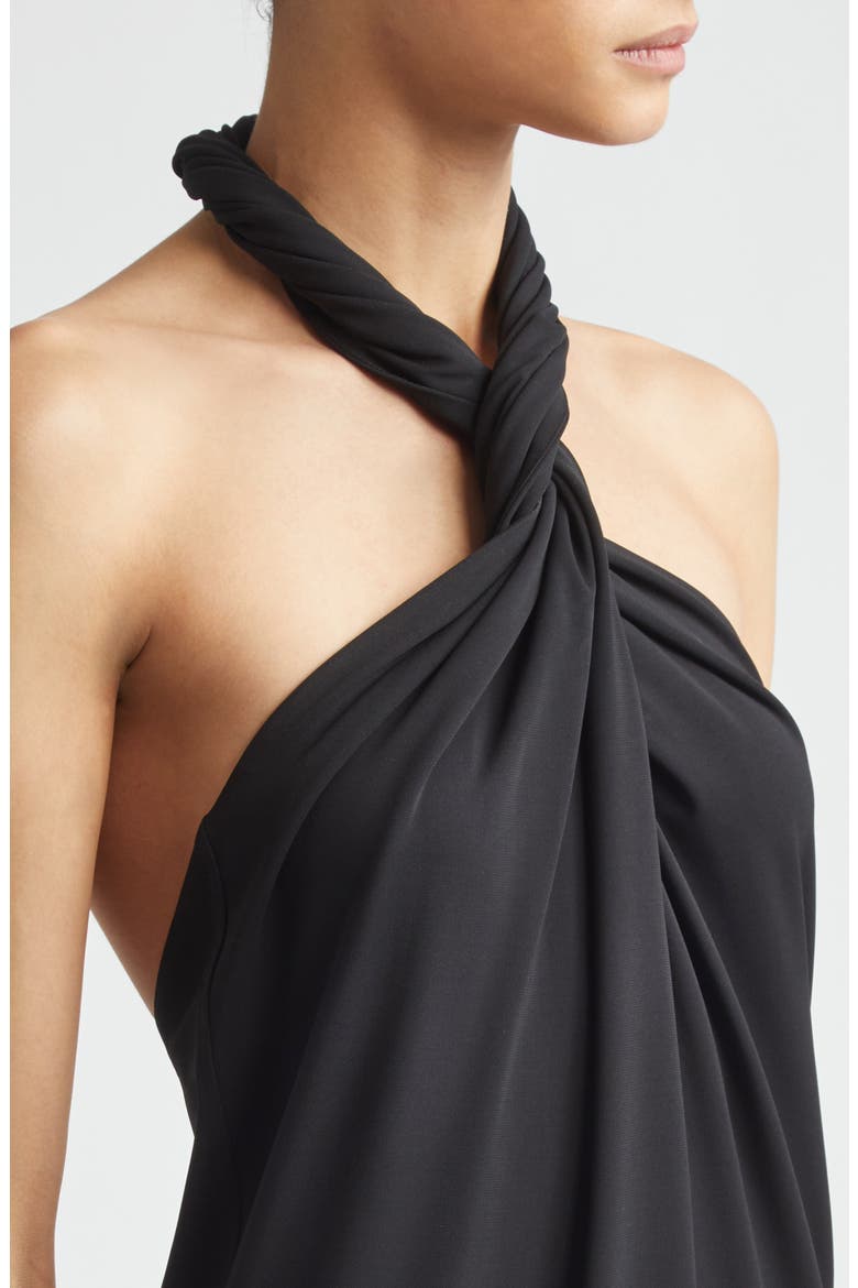 Twisted Jersey Halter Top, Alternate, color, BLACK