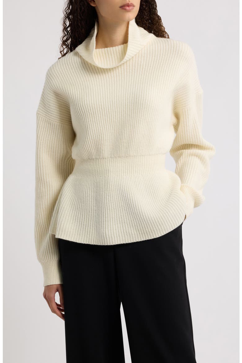 Cinch Waist Wool & Cashmere Sweater, Main, color, IVORY - C05
