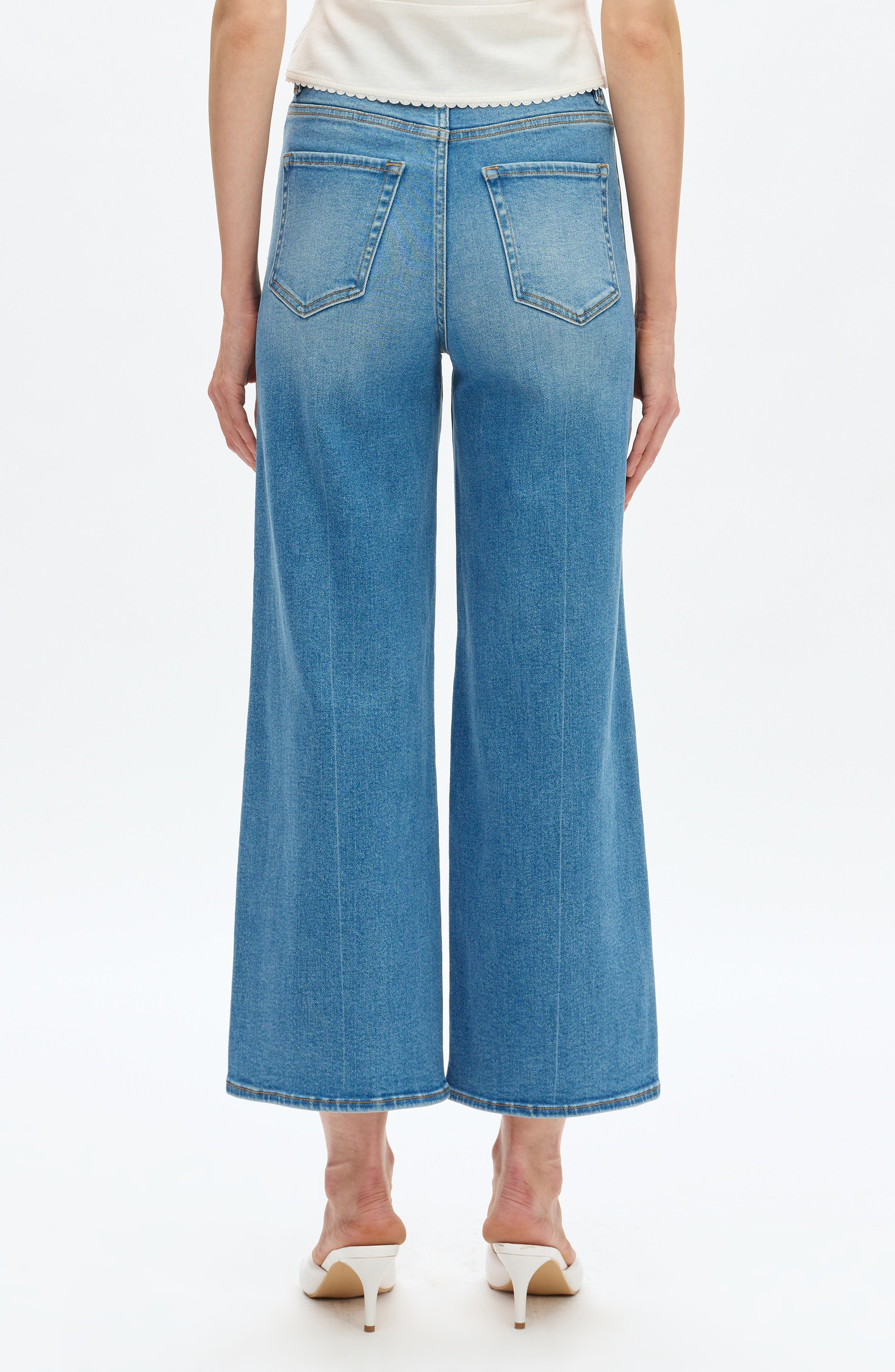 Orson Exposed-Button Fly Wide Leg Jeans - image 2