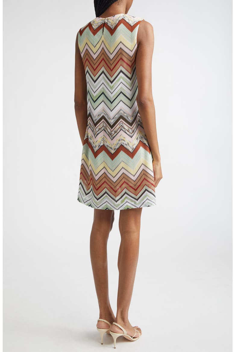 Zigzag Knit Minidress, Alternate, color, BLUE ORANGE GREEN TONES