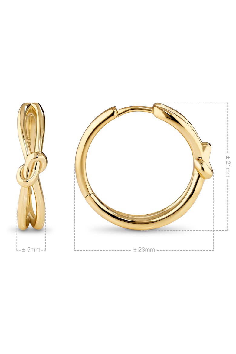 Love Knot Hoop Earrings in Gold Plated Sterling Silver, 23mm, Alternate, color, Yellow Gold