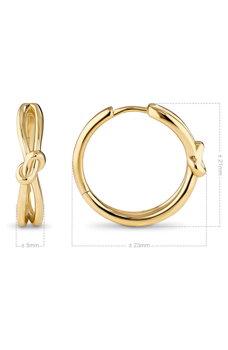 DEVATA Love Knot Hoop Earrings in Gold Plated Sterling Silver, 23mm, Alternate, color, Yellow Gold