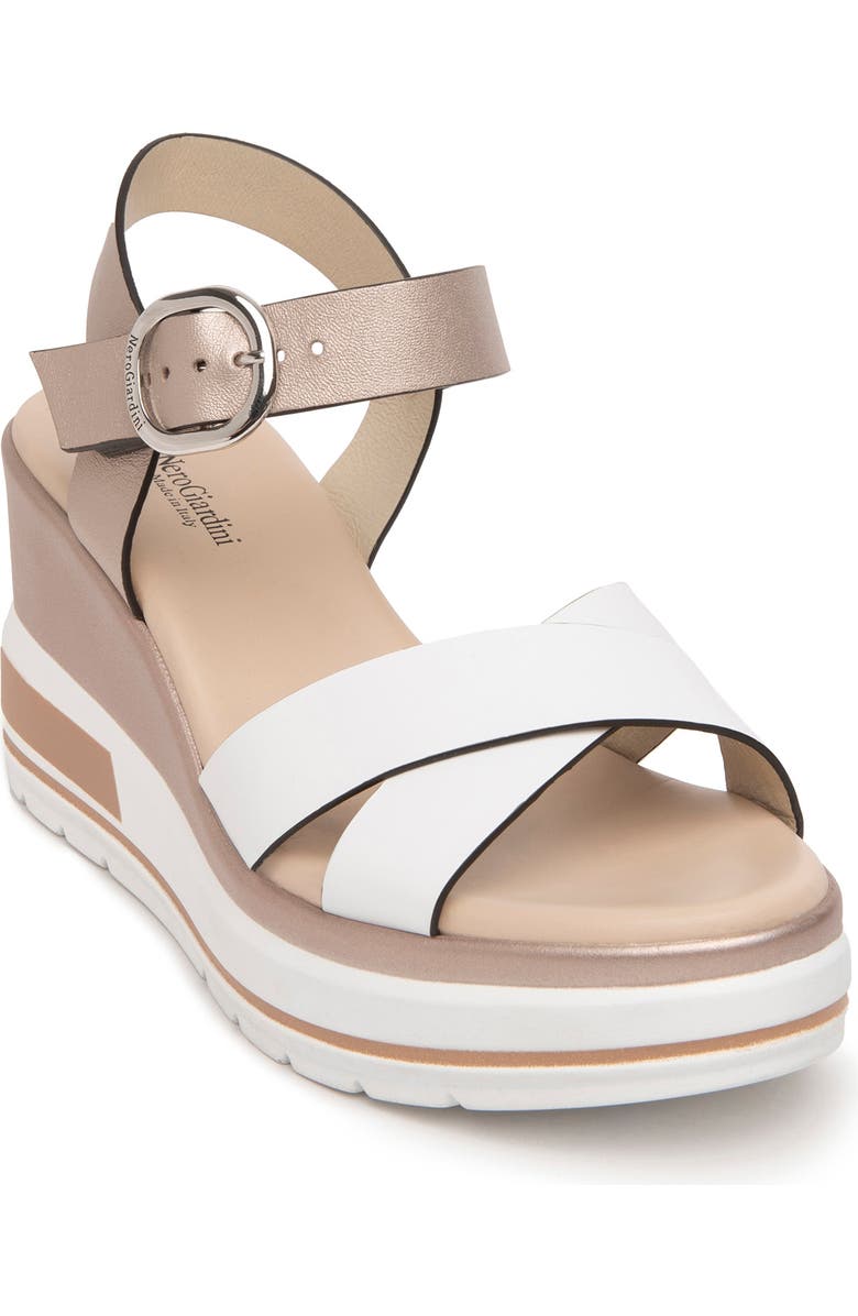 NeroGiardini Platform Wedge Sandal, Main, color,