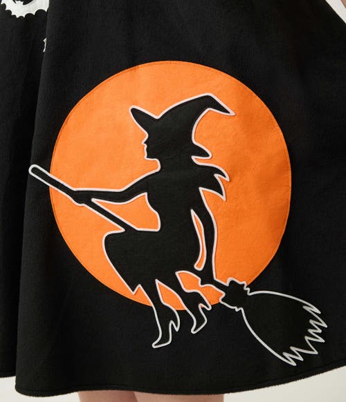 Unique Vintage Plus Size High Waist Soda Shop Swing Skirt In Black