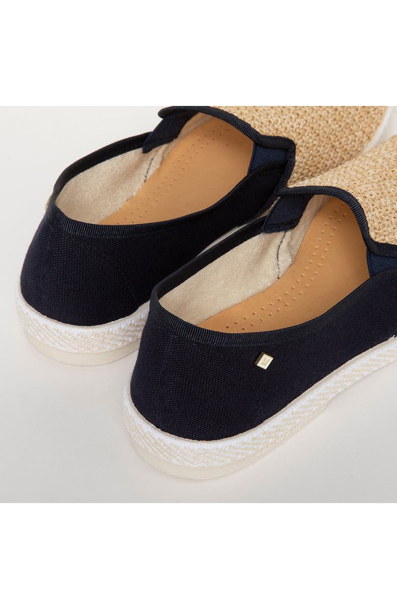 Rivieras Classic Cotton Canvas & Raffia Slip-On Loafer, Alternate, color, Navy