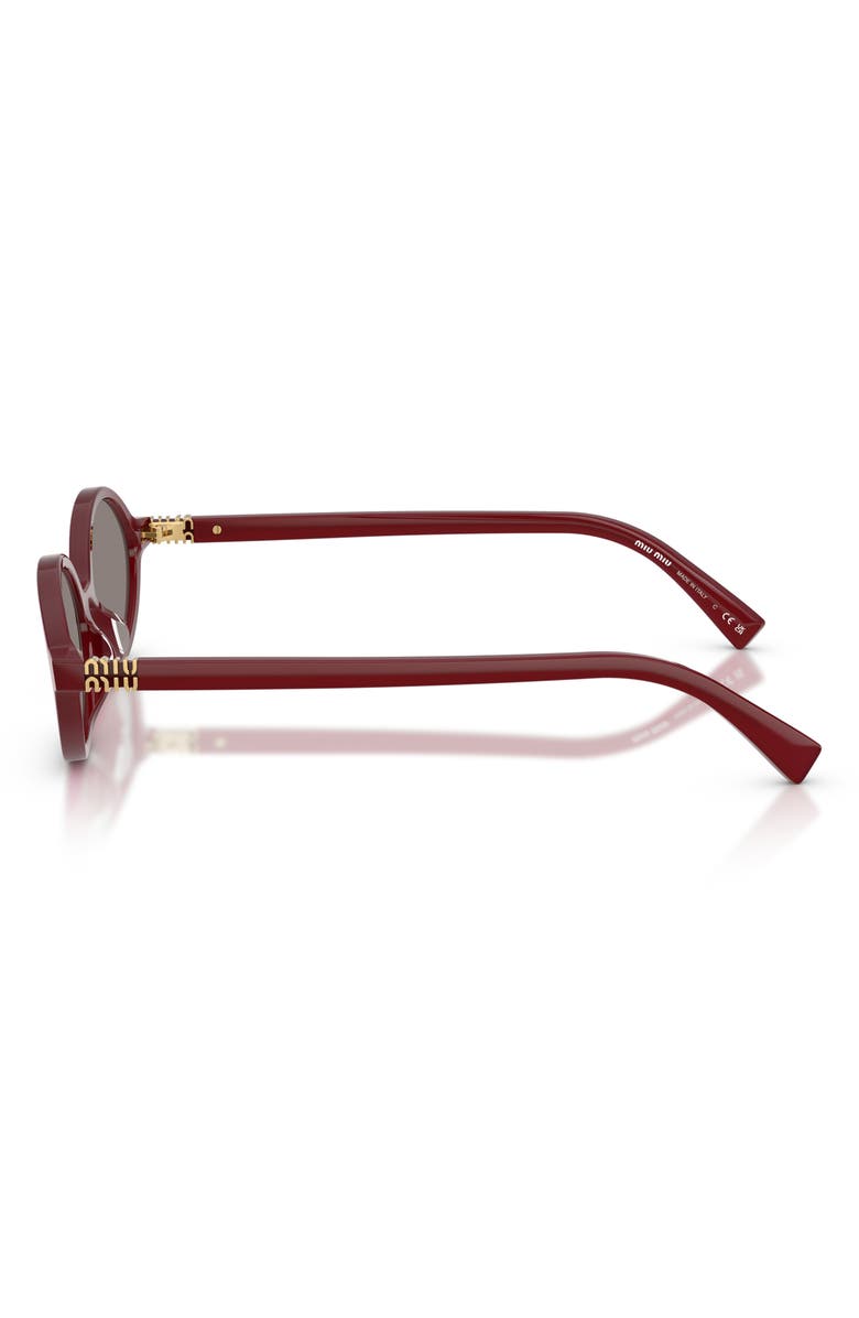 Miu Miu 50mm Oval Sunglasses, Alternate, color, Opal Burgundy / Dark Grey