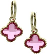 OLIVIA WELLES Ayan Crystal Drop Huggie Hoop Earrings