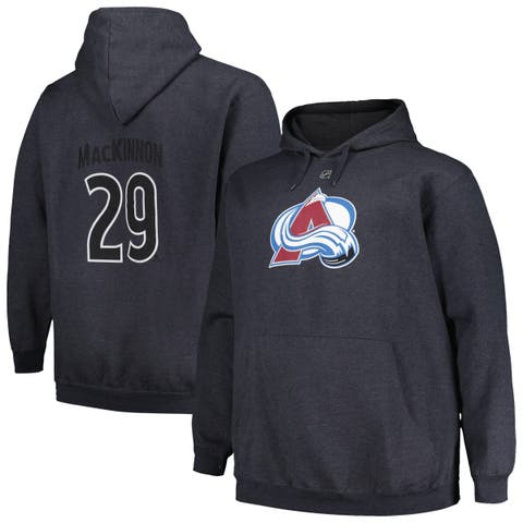 Men's Profile Nathan MacKinnon Charcoal Colorado Avalanche Big & Tall Name & Number Pullover Hoodie